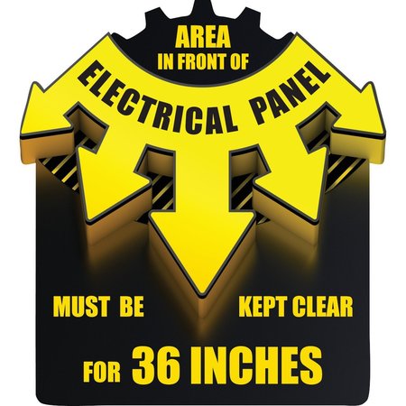 BRADY Floor Sign, 17 in Height, 15.35 in Width, Anti-skid Laminated Vinyl 150165